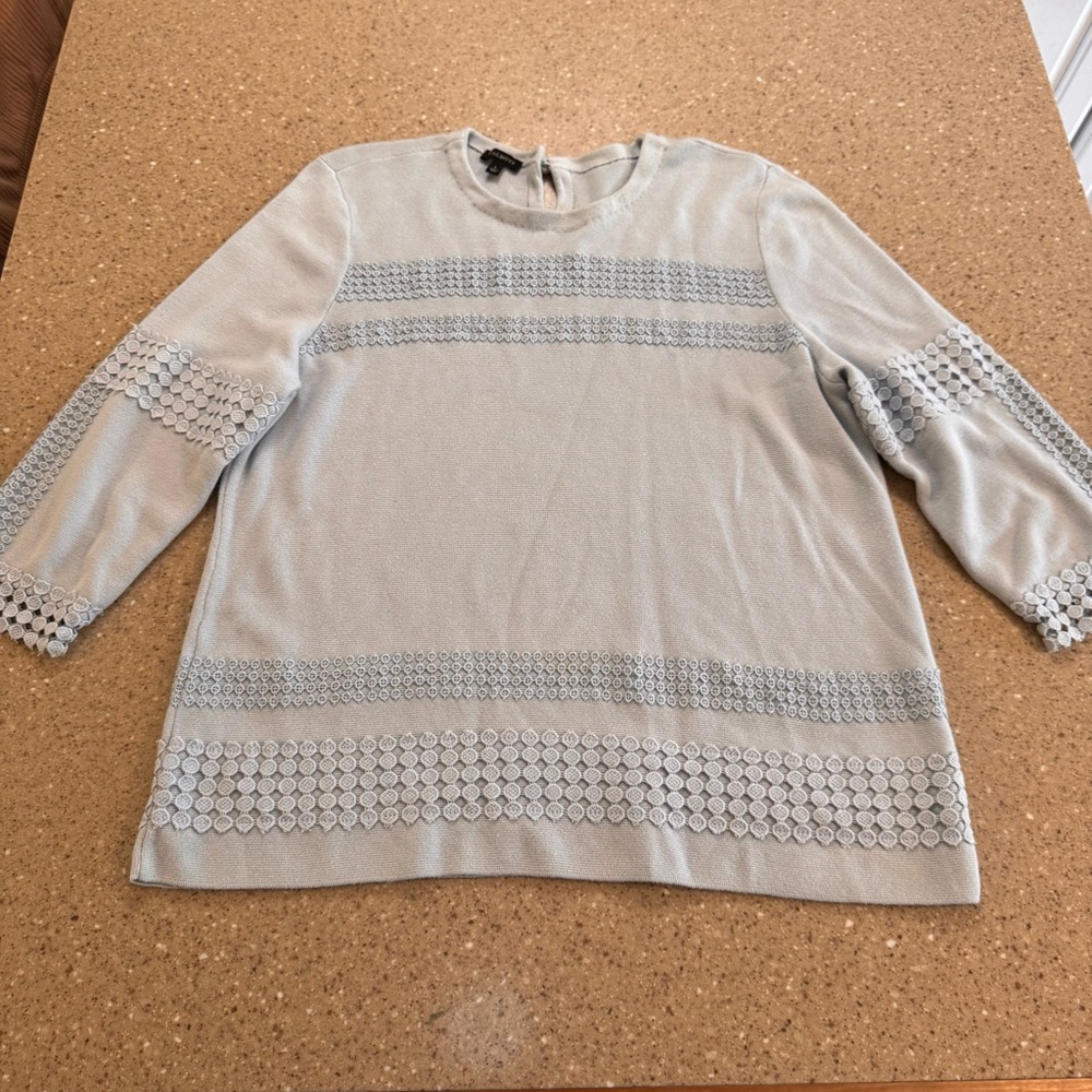 Talbots Soft blue/green Knit Top size Large